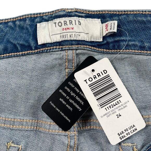 Torrid Jeans Women Plus 24R Slim Through Hip and Thigh Boot Cut Mid Rise Stretch - Picture 14 of 16